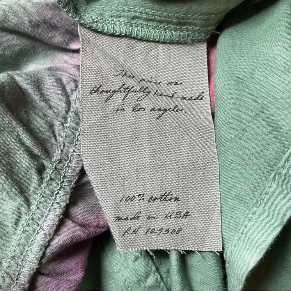 Raquel Allegra Daydream Top Size S Sleeveless Fantasy Tiger Tie Dye Green Purple - Picture 13 of 16